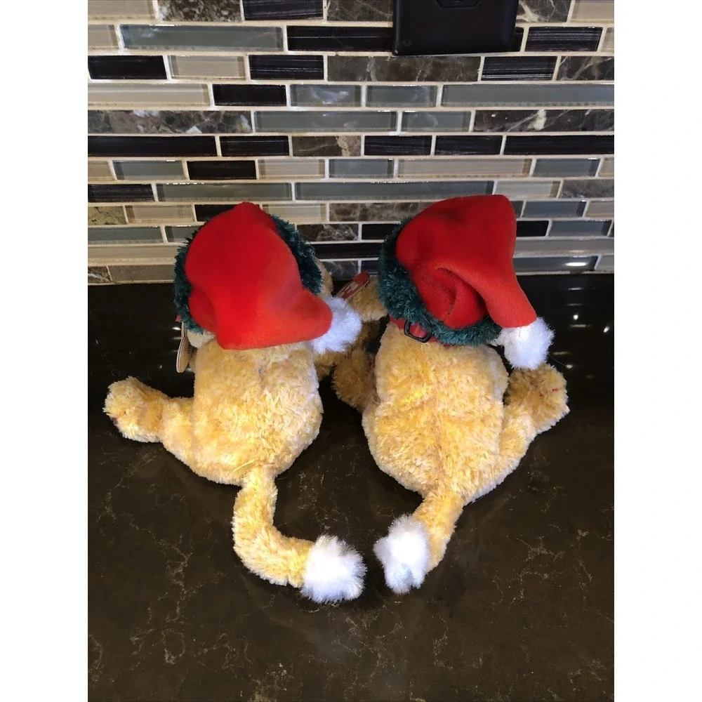 Lot Of 2 TY The Beanie Babies Collection 2001 Jinglepup Christmas 7'' tags Plush